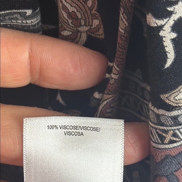 Lucky Brand Floral Black Brown and Gray 3/4 Sleeve Blouse Size 2X - Picture 10 of 13